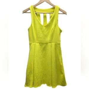 Loveriche For Anthropologie Fit & Flare‎ Dress Women's Size S Yellow Textured